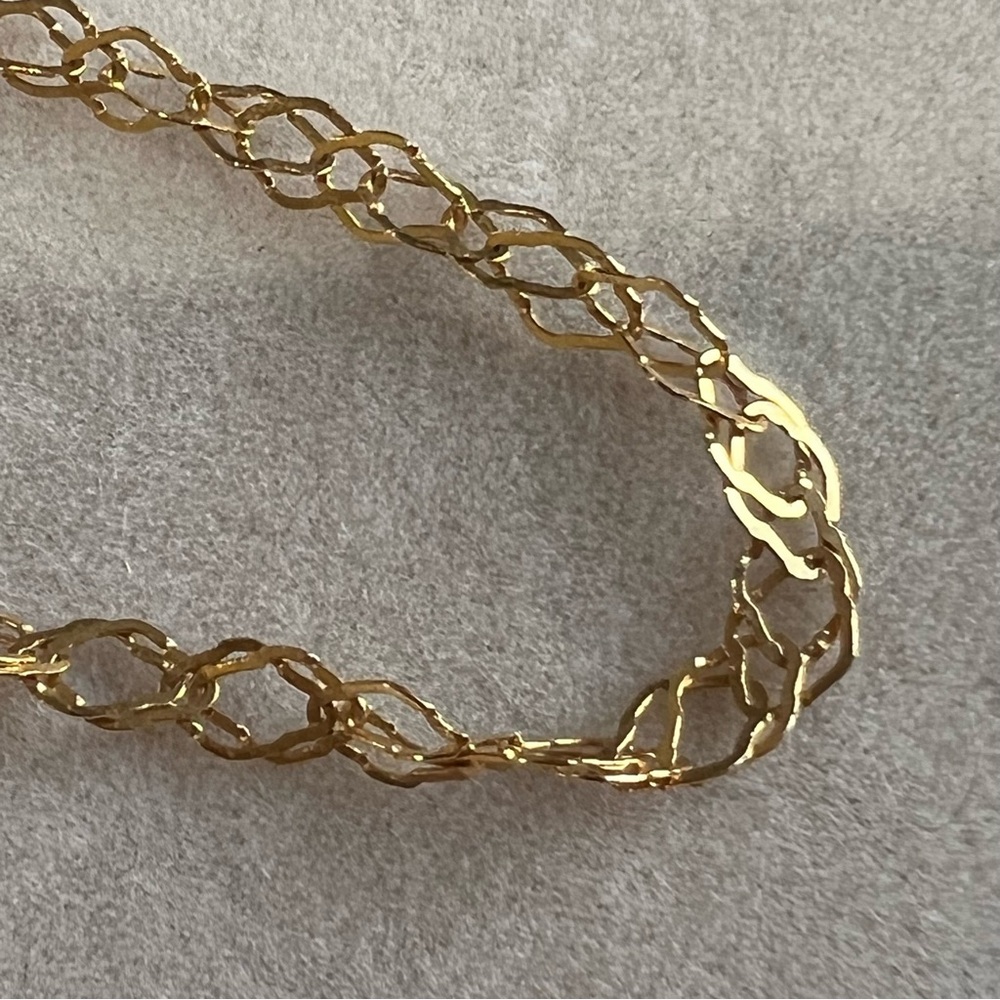 14k solid Italian crinkled Gold Chain Necklace